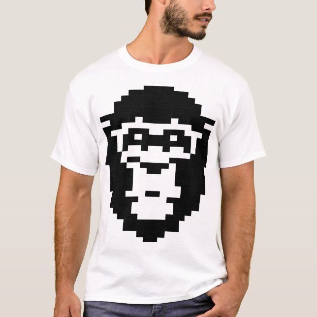 pixelated monkey face design T-Shirt (Front)