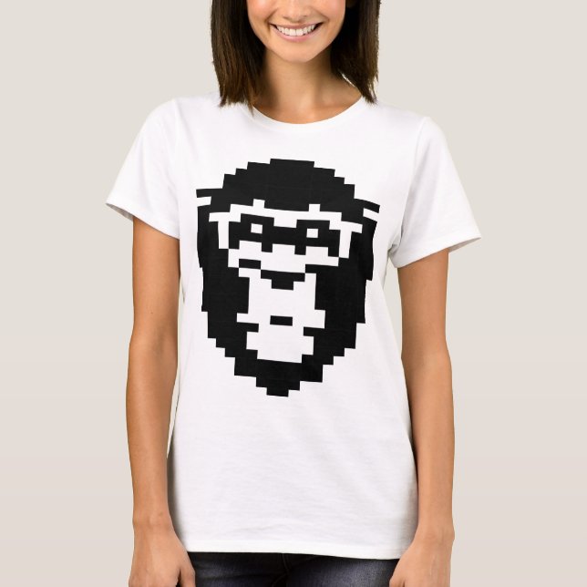 pixelated monkey face design T-Shirt (Front)