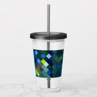 Pixelated Pattern - Blue Acrylic Tumbler
