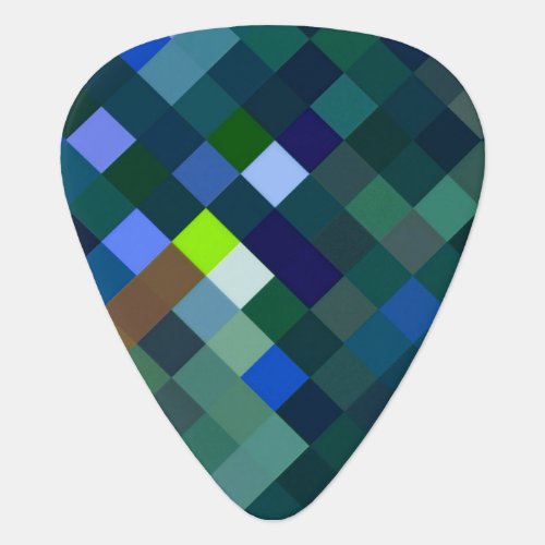 Pixelated Pattern _ Blue Guitar Pick
