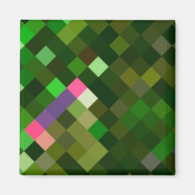 Pixelated Pattern - Green Magnet (Front)