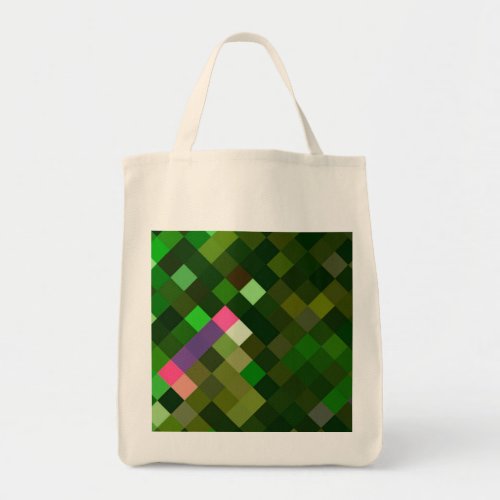 Pixelated Pattern _ Green Tote Bag