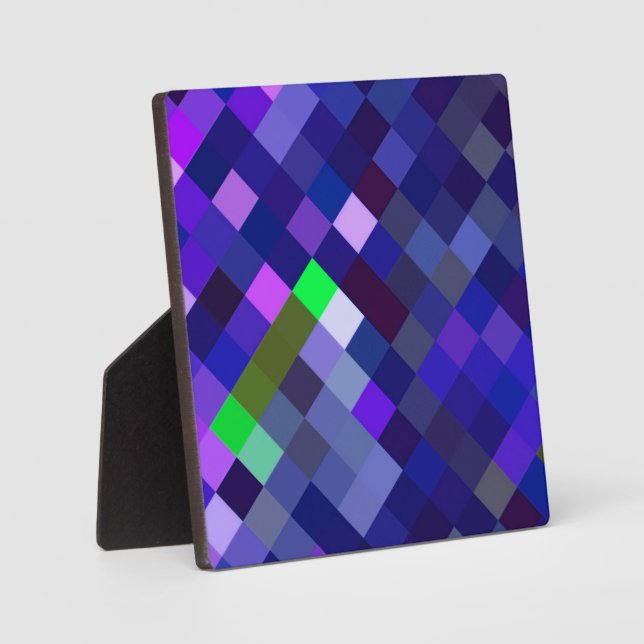 Pixelated Pattern - Indigo Plaque (Front)