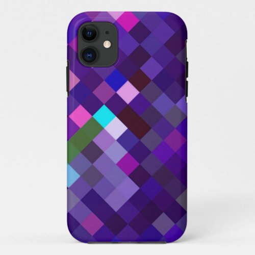 Pixelated Pattern _ Purple iPhone 11 Case