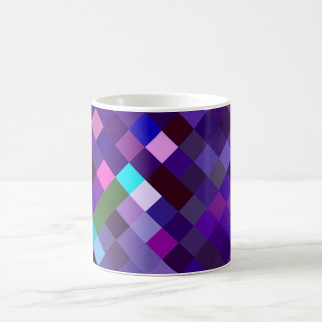 Pixelated Pattern - Purple Coffee Mug (Center)