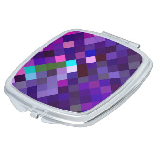 Pixelated Pattern - Purple Compact Mirror