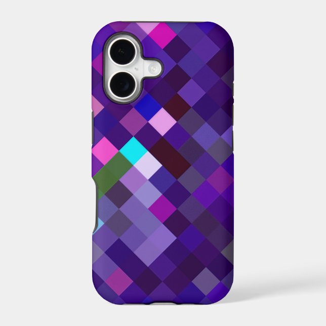 Pixelated Pattern - Purple Iphone Case (Back)