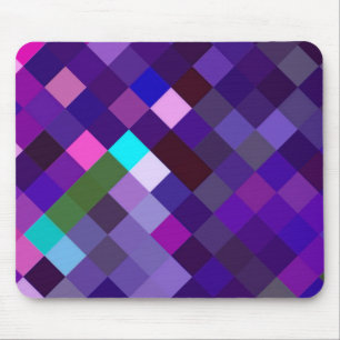 Pixelated Pattern - Purple Mouse Pad