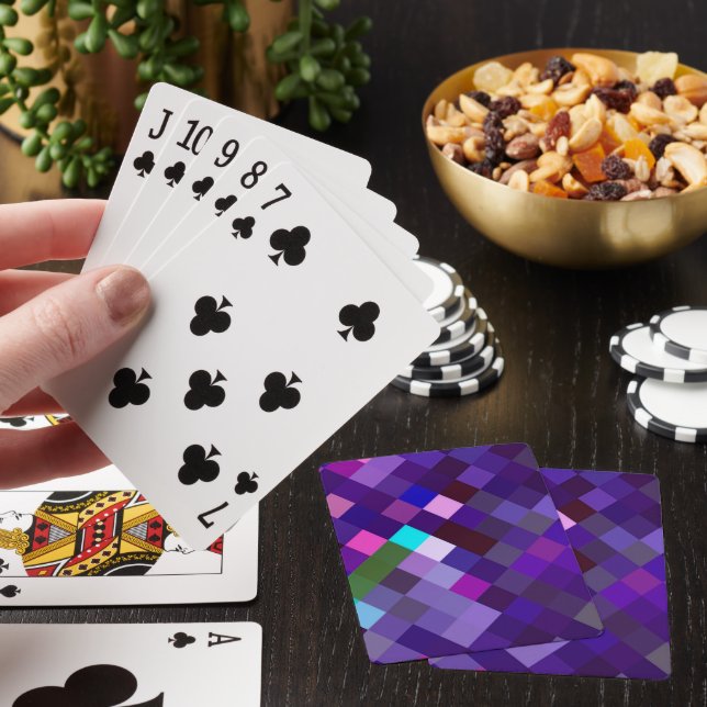 Pixelated Pattern - Purple Poker Cards (In Situ)