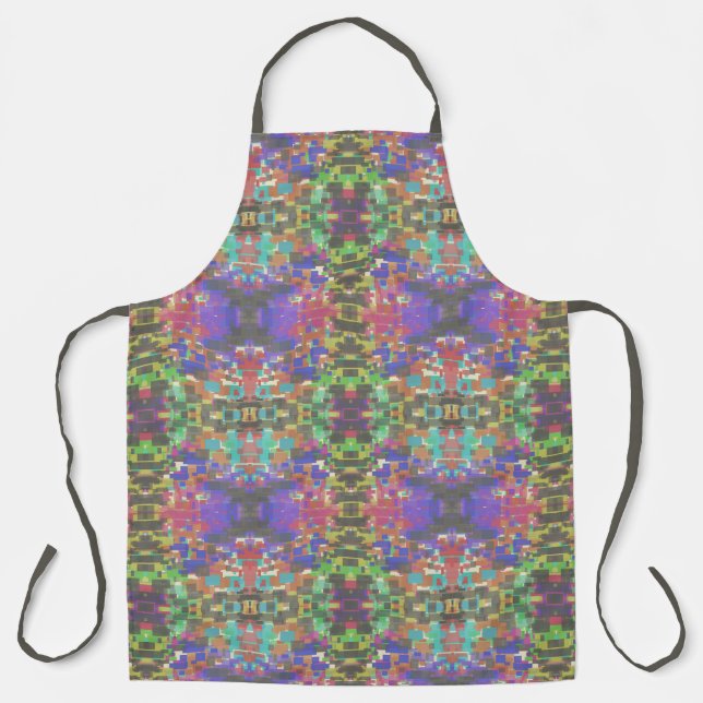 Pixelated Patterned Beyond Colors Of The Rainbow Apron (Front)