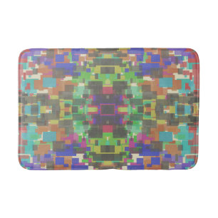 Pixelated Patterned Beyond Colors Of The Rainbow Bath Mat