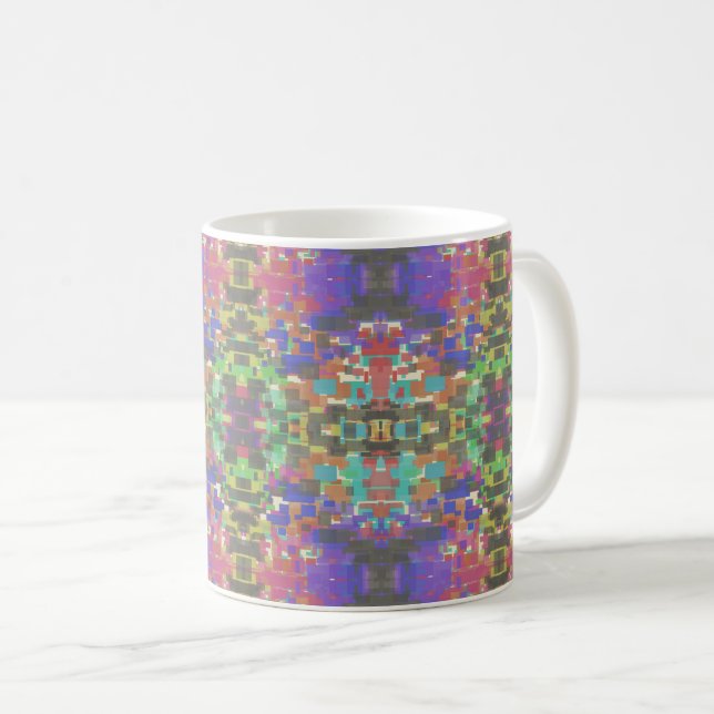 Pixelated Patterned Beyond Colors Of The Rainbow Coffee Mug (Front Right)