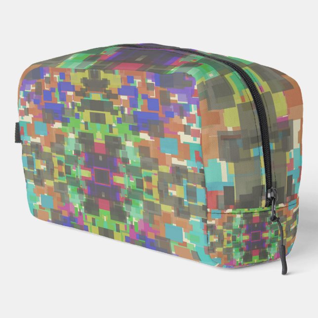 Pixelated Patterned Beyond Colors Of The Rainbow  Dopp Kit (Right Corner)