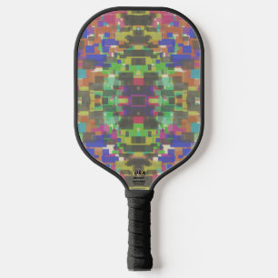 Pixelated Patterned Beyond Colors Of The Rainbow Pickleball Paddle