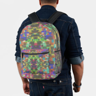 Pixelated Patterned Beyond Colors Of The Rainbow Printed Backpack