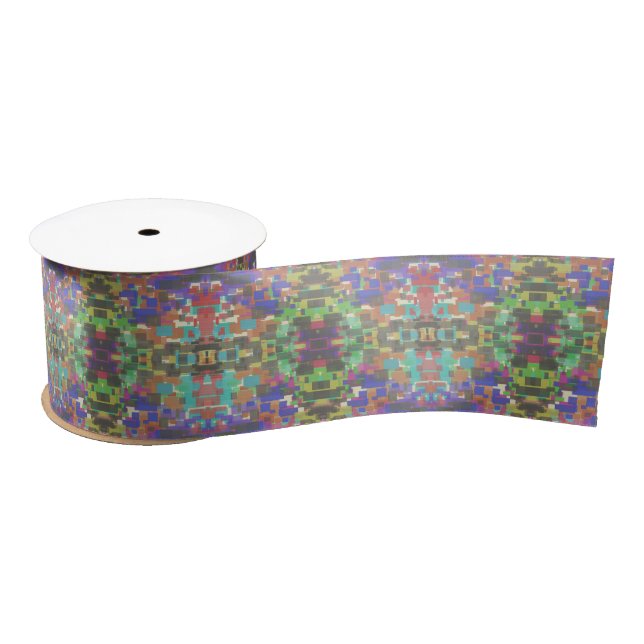 Pixelated Patterned Beyond Colors Of The Rainbow Satin Ribbon (Spool)
