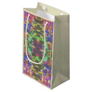 Pixelated Patterned Beyond Colors Of The Rainbow Small Gift Bag