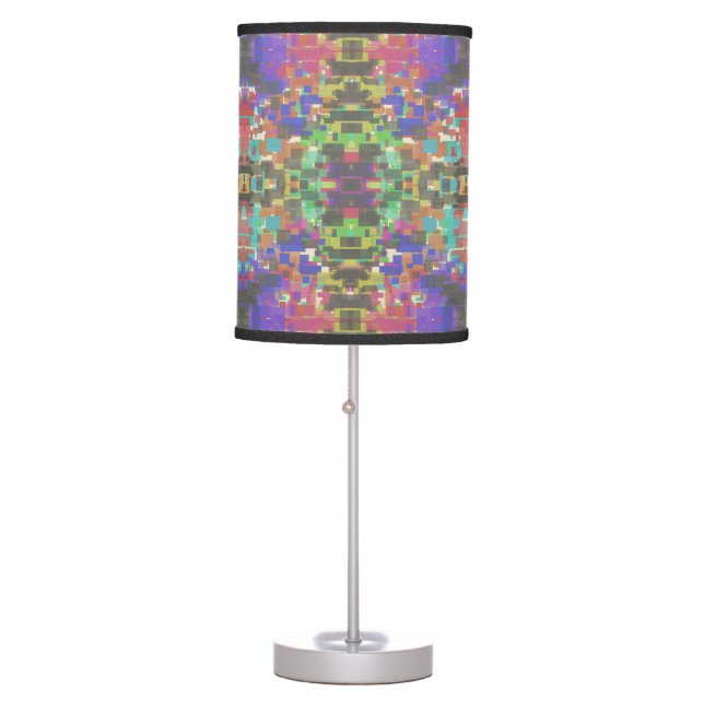 Pixelated Patterned Beyond Colors Of The Rainbow Table Lamp (Front)