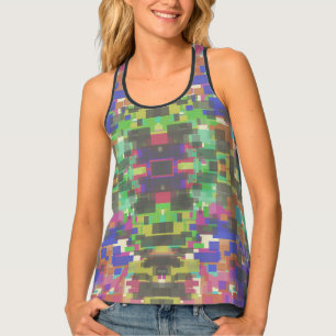 Pixelated Patterned Beyond Colors Of The Rainbow Tank Top