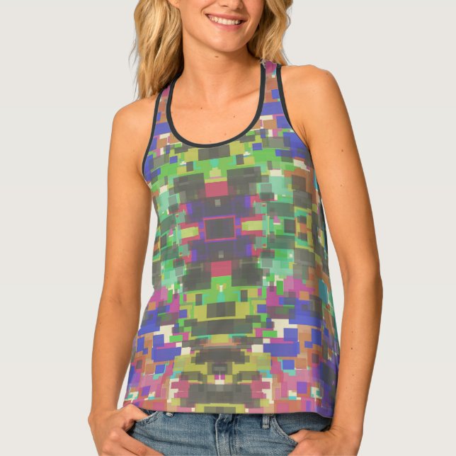 Pixelated Patterned Beyond Colors Of The Rainbow Tank Top (Front)