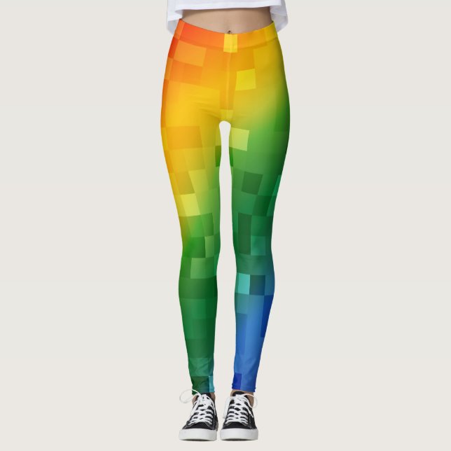 Pixelated Rainbow Leggings (Front)