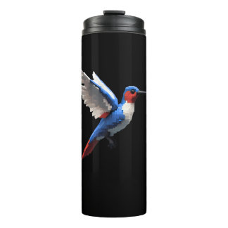 Pixeled Blue Hummingbird Thermal Tumbler