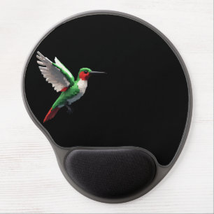 Pixeled Green Hummingbird Gel Mouse Pad