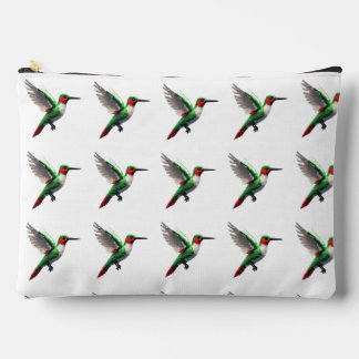 Pixeled Green Hummingbirds Accessory Pouch
