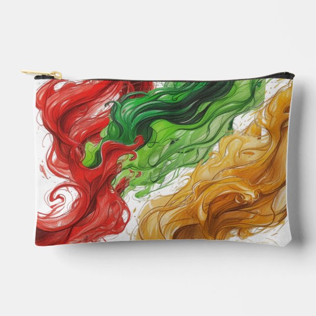 Pixeled Green Hummingbirds Accessory Pouch (Front)