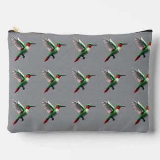 Pixeled Green Hummingbirds Accessory Pouch