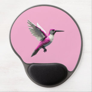 Pixeled Pink Hummingbird- Gel Mouse Pad