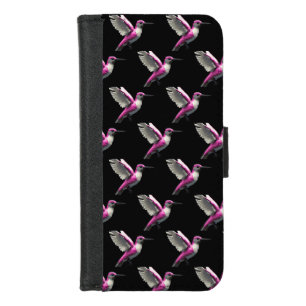 Pixeled Pink Hummingbird iPhone 8/7 Wallet Case