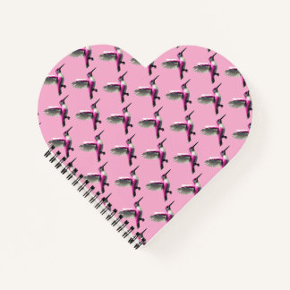 Pixeled Pink Hummingbird Notebook