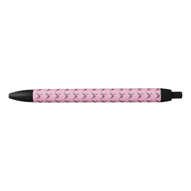 Pixeled Pink Hummingbird Pen (Front)
