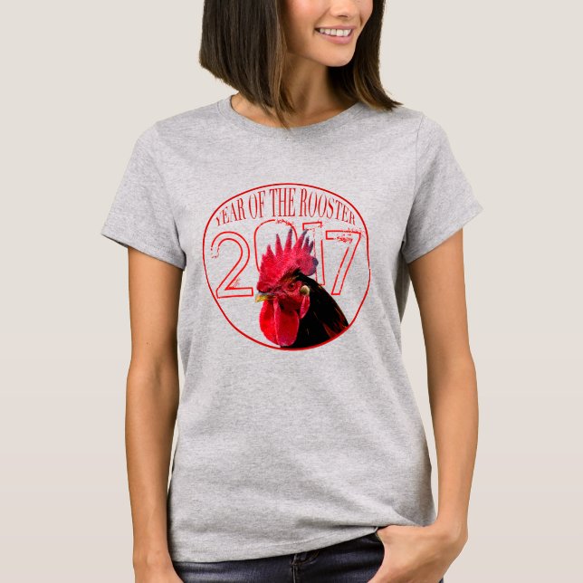 Pixelised Rooster Chinese New Year 2017 Women Tee (Front)