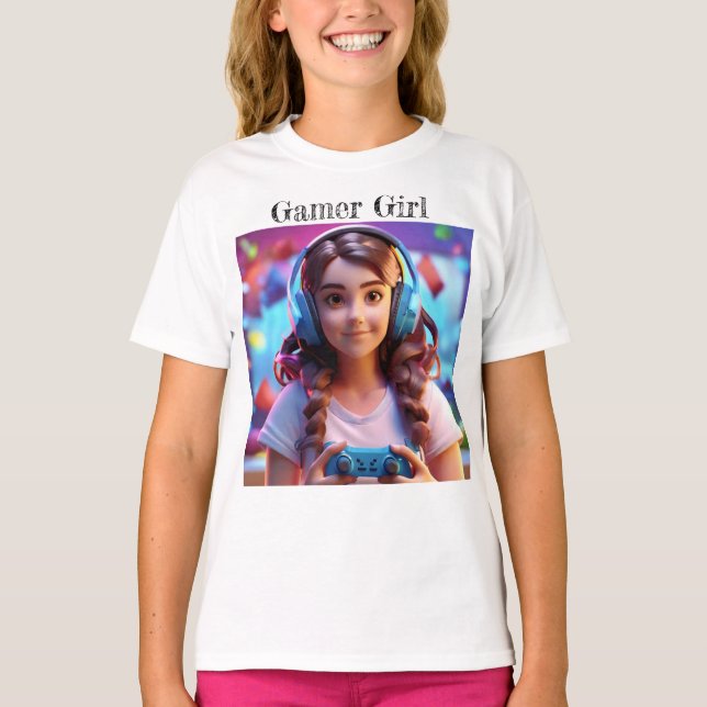 PixelPop: Gaming Chic for Girls T-Shirt (Front)