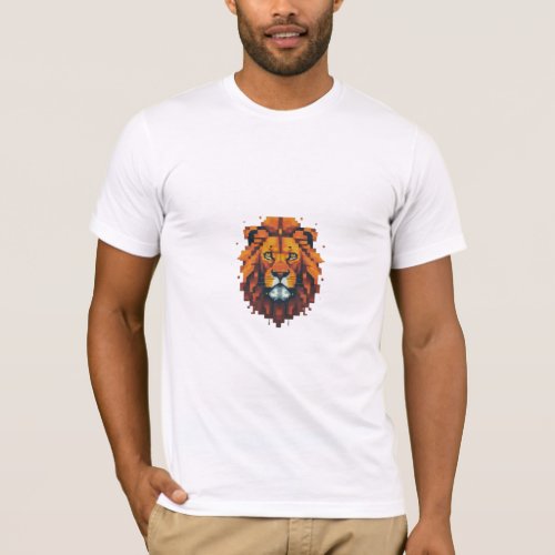PixelPride Retro Geometric Lion T_Shirt Designs