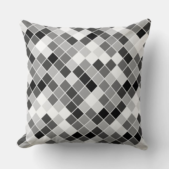 Pixels 060614 (01) - Outlined - Diagonal Throw Pillow (Front)