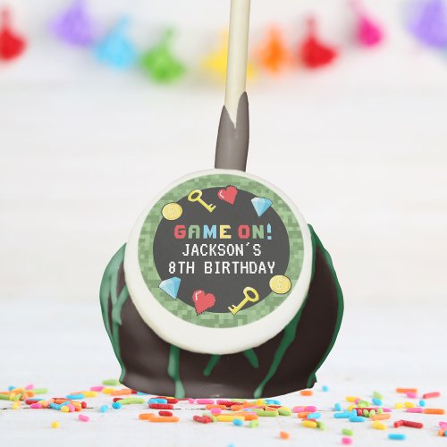 Pixels Arcade Game Level Up Kids Birthday Cake Pops