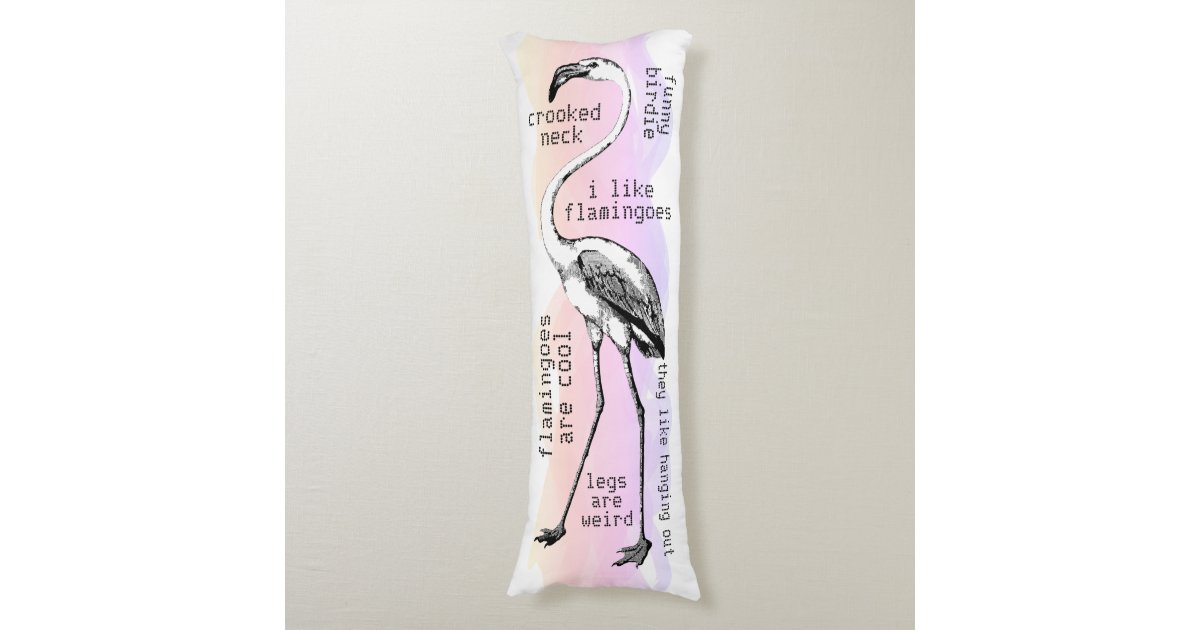 Pixels I like flamingoes tropical summer beach Body Pillow | Zazzle