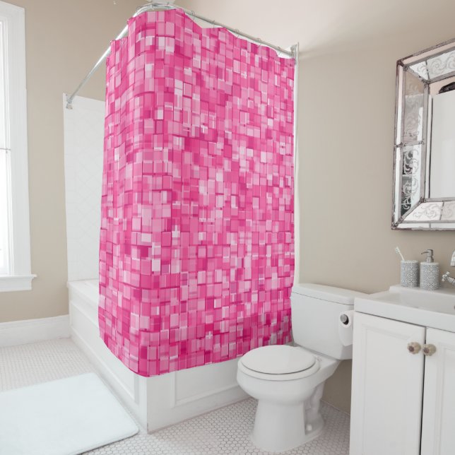 Pixels pattern shower curtain (In Situ)