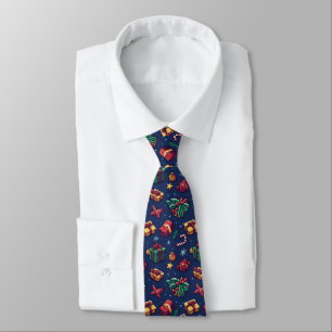 Pixels Winter Pleasure - Classic Christmas Neck Tie