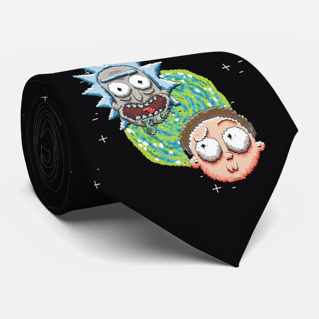 Pixelverse Rick and Morty Portal Graphic Neck Tie (Rolled)