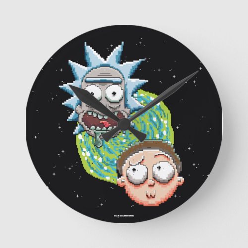 Pixelverse Rick and Morty Portal Graphic Round Clock