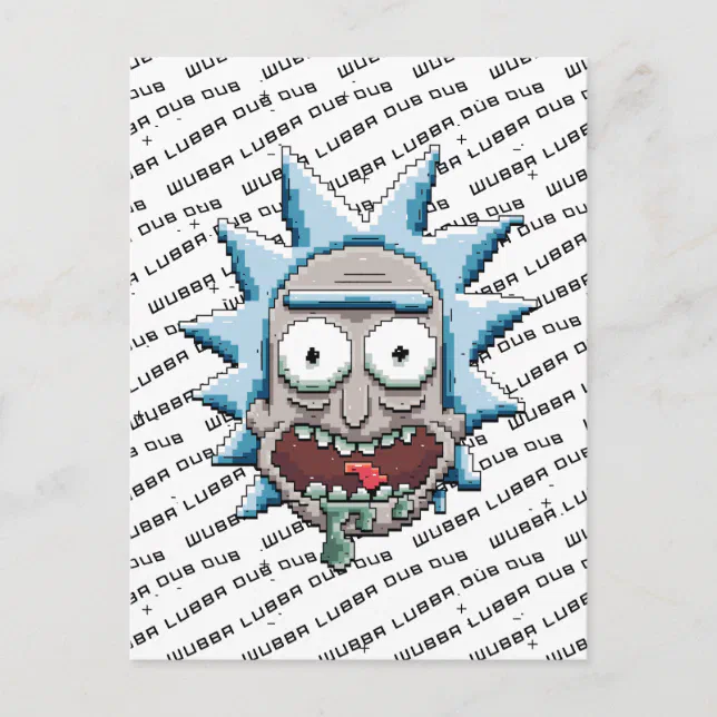 Pixelverse Rick Drooling Head Invitation Postcard | Zazzle