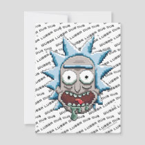 Pixelverse Rick Drooling Head Note Card
