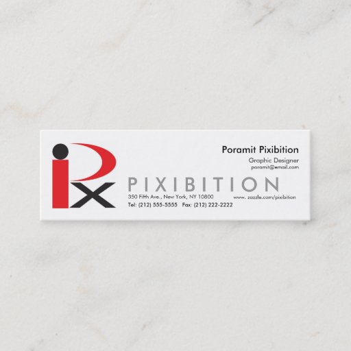 Customizable Pixibition Skinny Business Card Template3