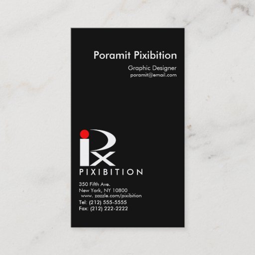 Customizable Pixibition Vertical Business Card Template4