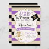 Pixie And Pirate Birthday Invitation Fairy Pirate (Front/Back)