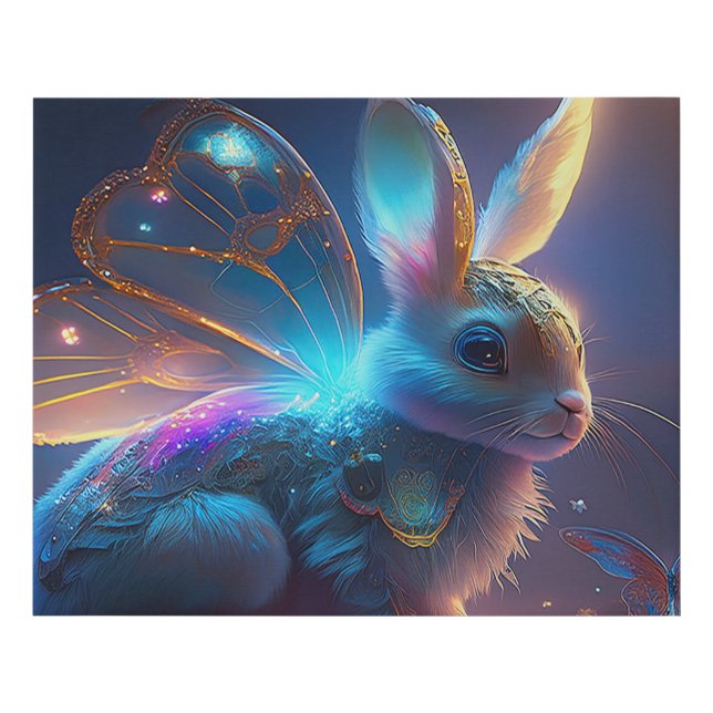 Pixie Bunny Faux Canvas Print (Front)